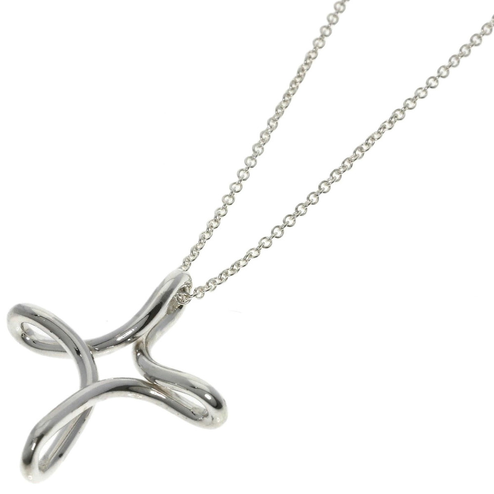 Tiffany Co Open Cross Necklace Sterling Silver